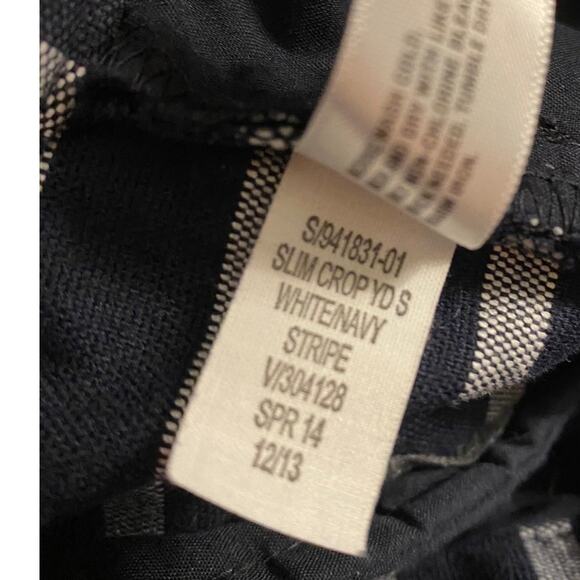 Gap Petite 10P Navy Gray Striped Ankle Pants Stretch Career Casual - Picture 10 of 11